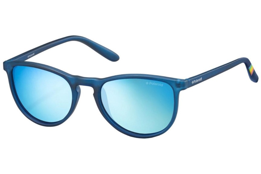 Okulary przeciwsłoneczne Polaroid Junior PLD8016/N UJO/JY Polarized Kwadratowe Niebieskie