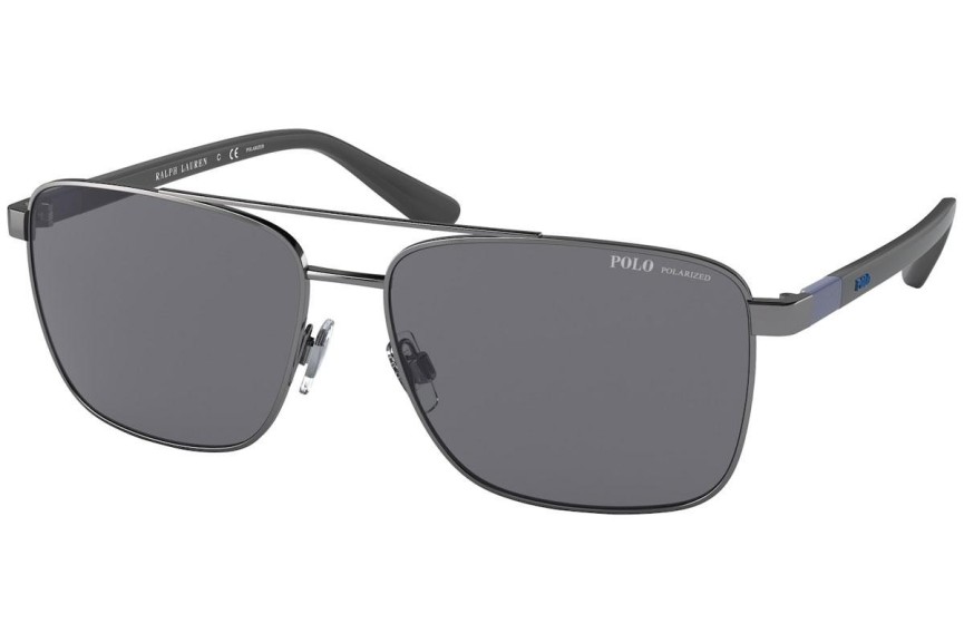 Okulary przeciwsłoneczne Polo Ralph Lauren PH3137 900281 Polarized Kwadratowe Srebrne