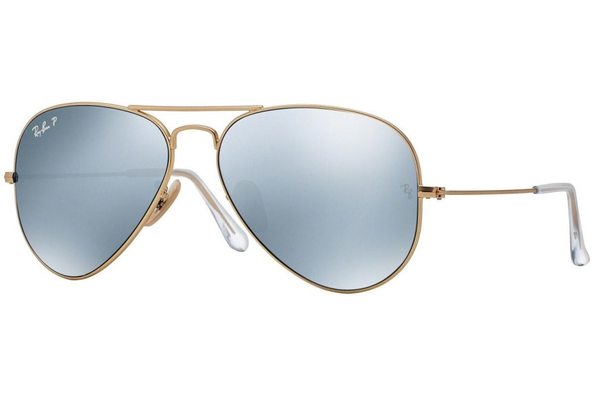Okulary przeciwsłoneczne Ray-Ban Aviator Flash Lenses RB3025 112/W3 Polarized Pilotki (Aviator) Złote