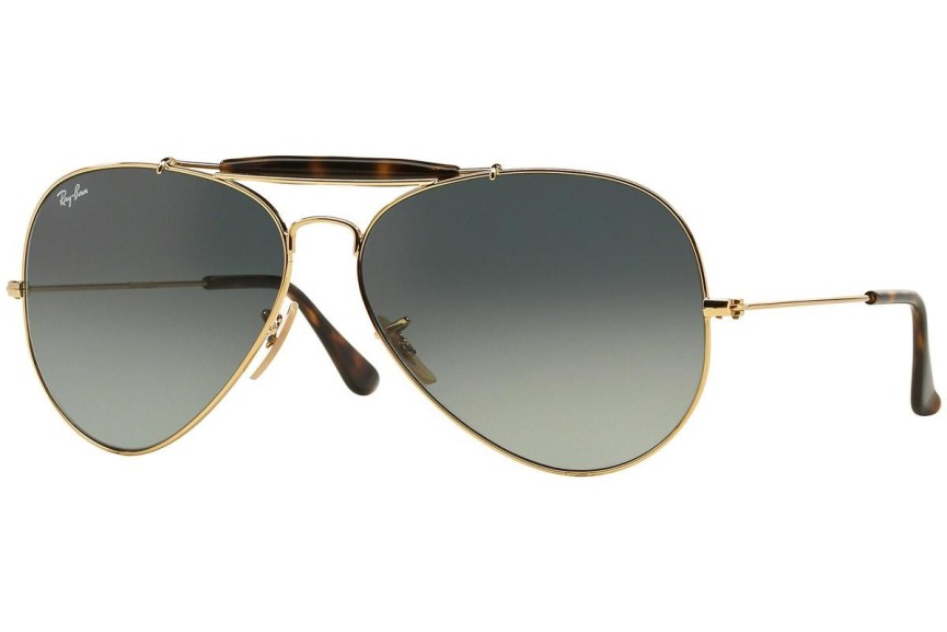 Okulary przeciwsłoneczne Ray-Ban Outdoorsman II Havana Collection RB3029 181/71 Pilotki (Aviator) Złote