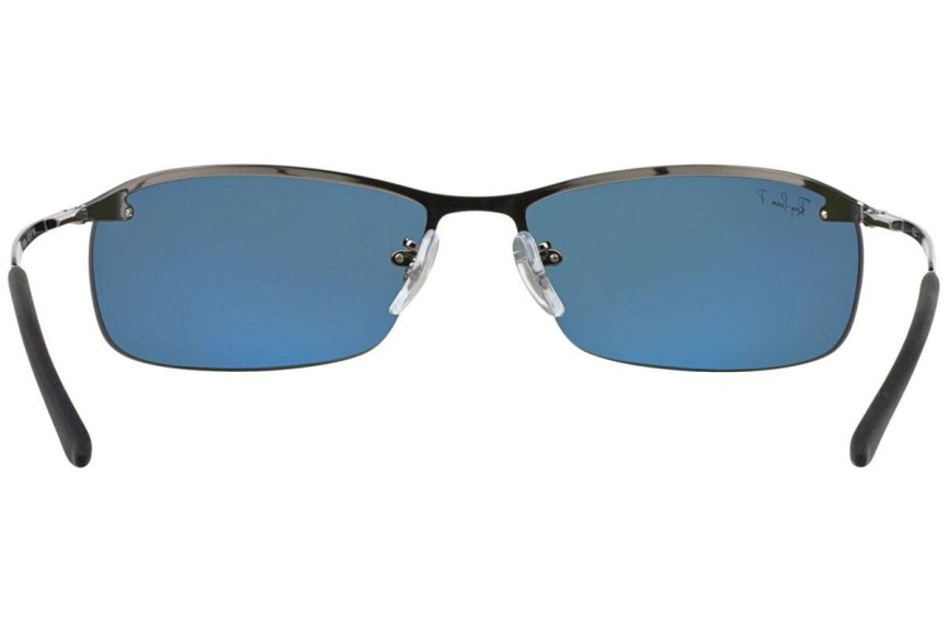 Okulary przeciwsłoneczne Ray-Ban RB3183 004/9A Polarized Prostokątne Srebrne