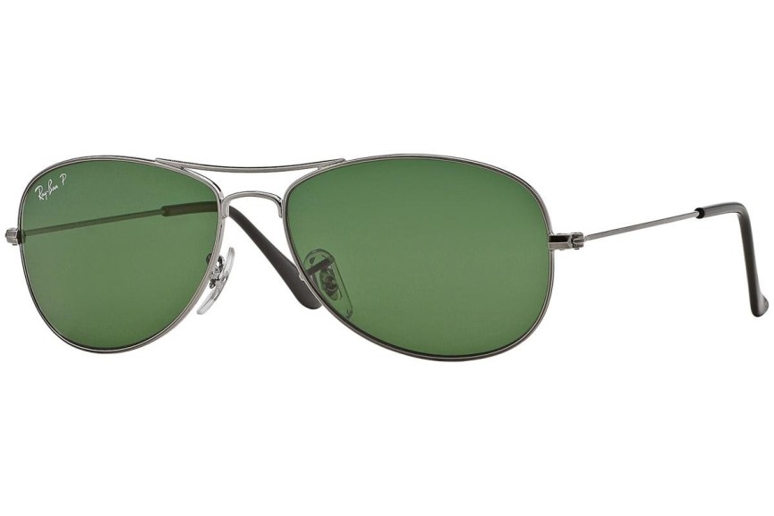 Okulary przeciwsłoneczne Ray-Ban Cockpit RB3362 004/58 Polarized Pilotki (Aviator) Srebrne