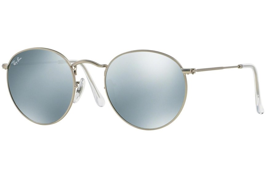 Ochelari de soare Ray-Ban Round Metal Flash Lenses RB3447 019/30 Rotunzi Argintii