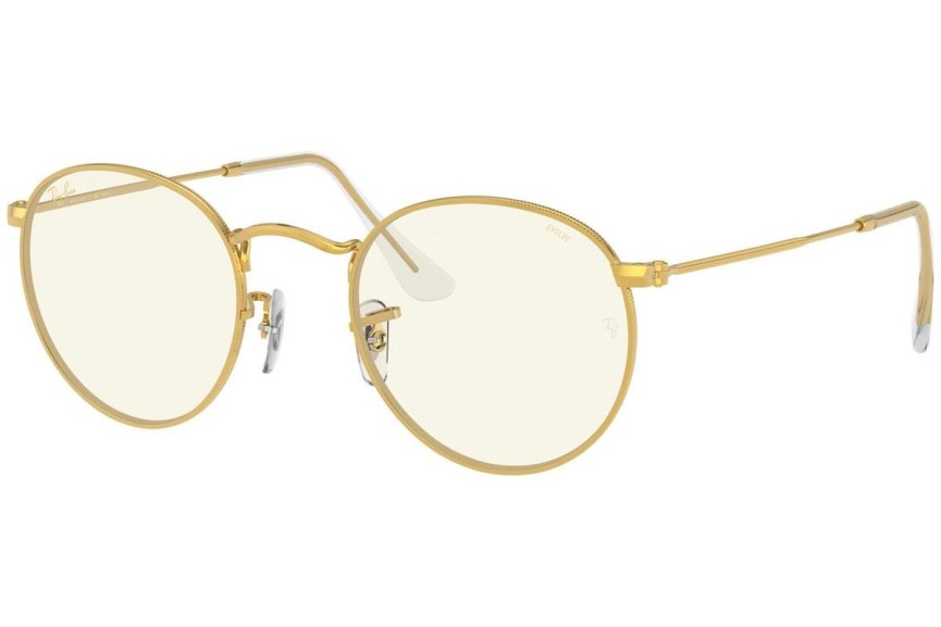 Okulary przeciwsłoneczne Ray-Ban Round Metal Everglasses RB3447 9196BL blue-light [non-prescription] Okrągłe Złote