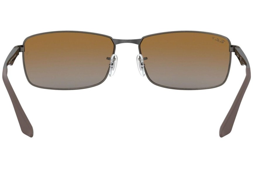 Okulary przeciwsłoneczne Ray-Ban RB3498 029/T5 Polarized Prostokątne Szare