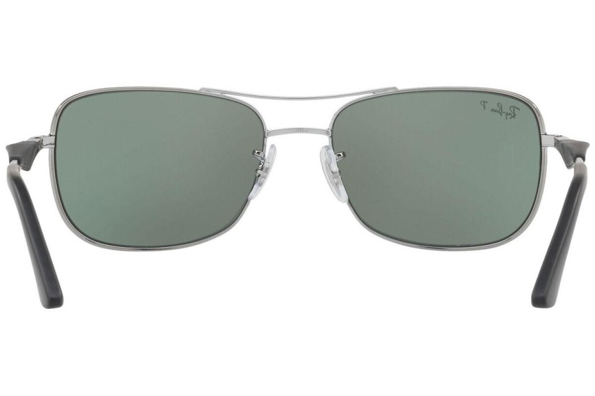 Okulary przeciwsłoneczne Ray-Ban RB3515 004/Y4 Polarized Pilotki (Aviator) Srebrne