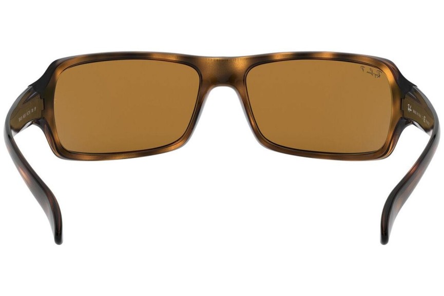 Okulary przeciwsłoneczne Ray-Ban RB4075 642/57 Polarized Prostokątne Havana