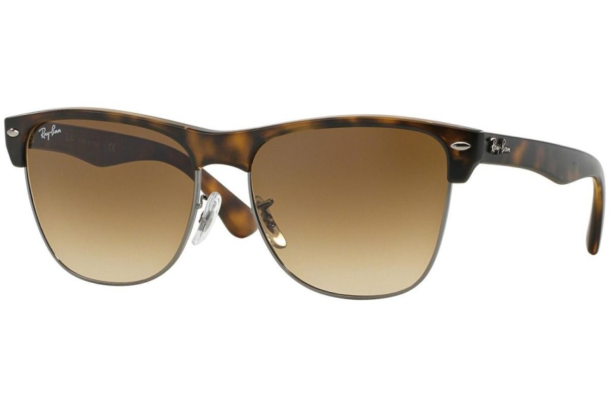 Okulary przeciwsłoneczne Ray-Ban Clubmaster Oversized RB4175 878/51 Browline Brązowe