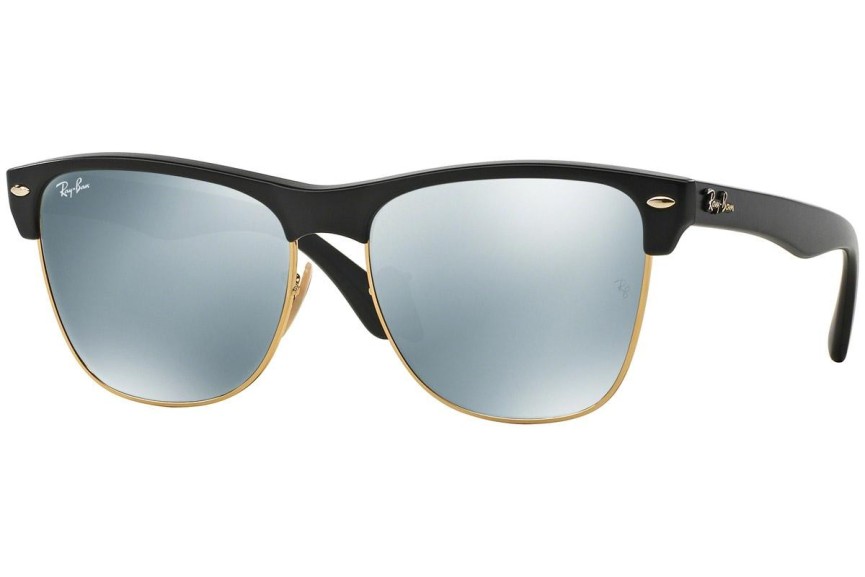 Okulary przeciwsłoneczne Ray-Ban Clubmaster Oversized Flash Lenses RB4175 877/30 Browline Czarne