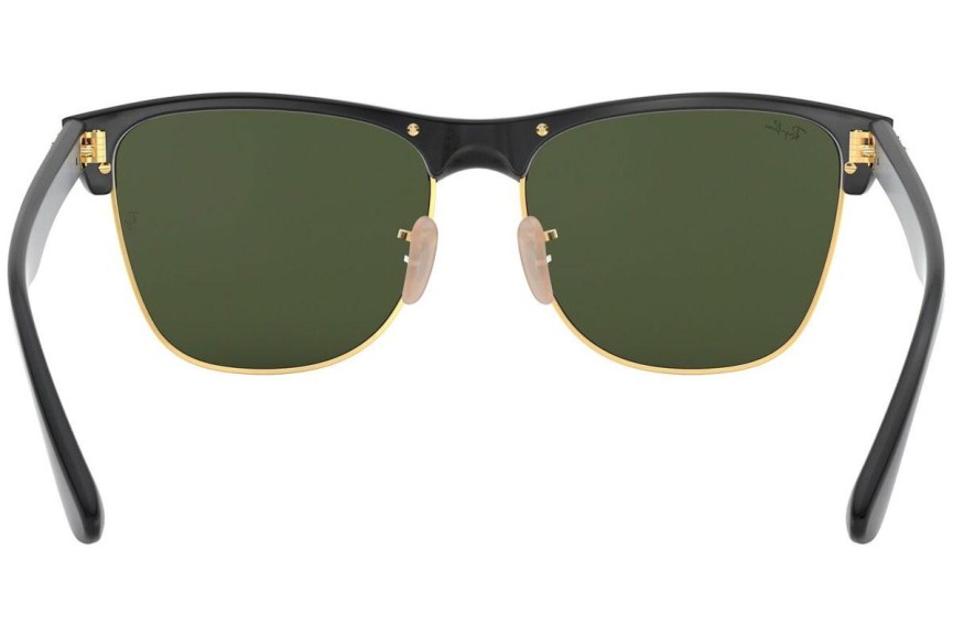 Okulary przeciwsłoneczne Ray-Ban Clubmaster Oversized Flash Lenses RB4175 877/30 Browline Czarne
