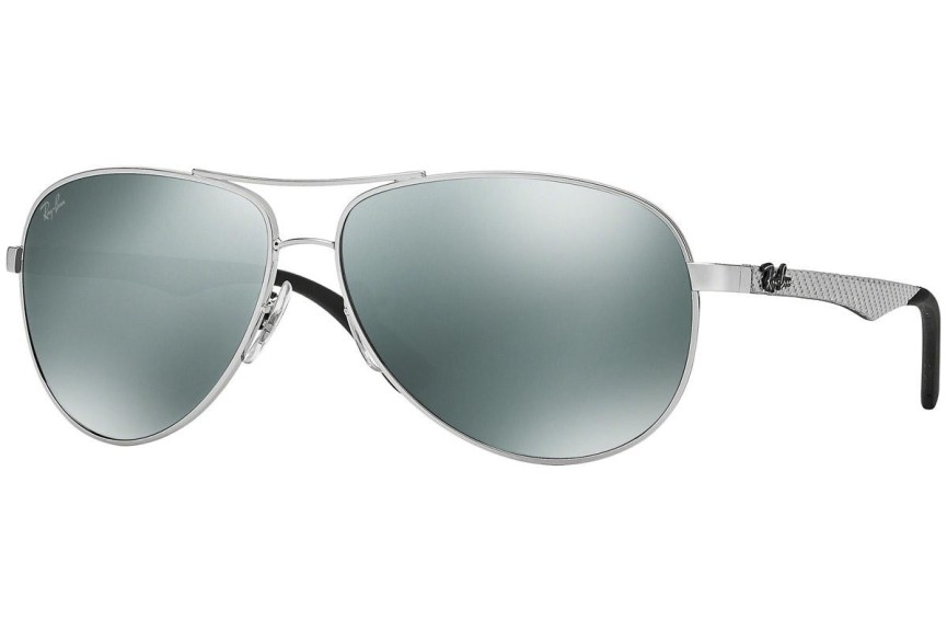 Okulary przeciwsłoneczne Ray-Ban Carbon Fibre RB8313 003/40 Pilotki (Aviator) Srebrne