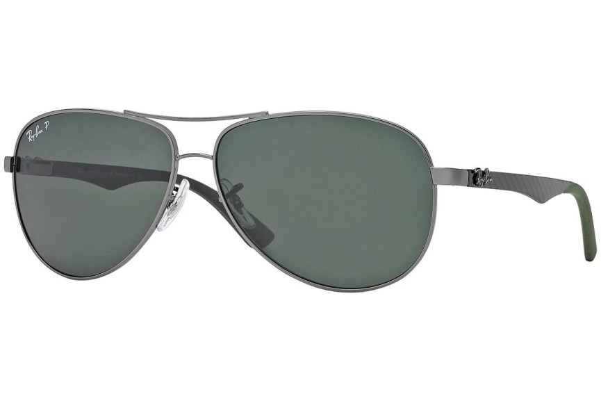 Okulary przeciwsłoneczne Ray-Ban Carbon Fibre RB8313 004/N5 Polarized Pilotki (Aviator) Srebrne