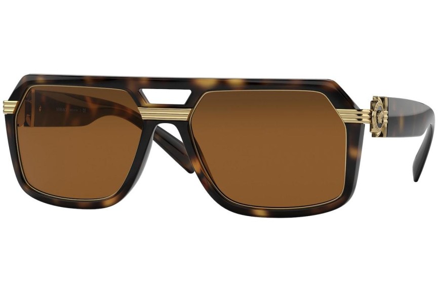 Okulary przeciwsłoneczne Versace Vintage Icon Pilot VE4399 108/73 Flat Top Havana