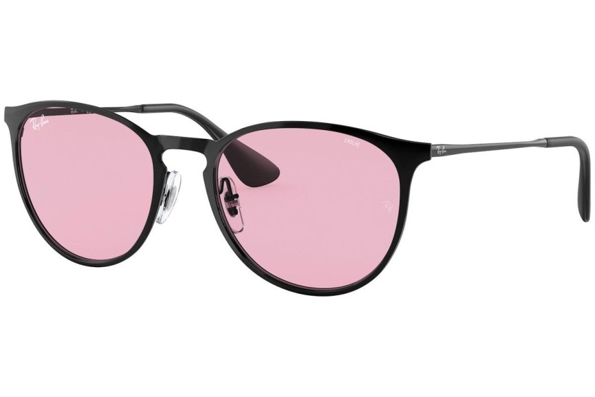 Okulary przeciwsłoneczne Ray-Ban Erika Metal RB3539 002/Q3 Photochromic Okrągłe Czarne