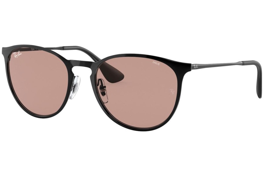 Okulary przeciwsłoneczne Ray-Ban Erika Metal RB3539 002/Q4 Okrągłe Czarne