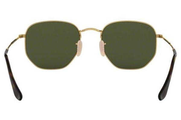 Слънчеви очила Ray-Ban Hexagonal RB3548N 001/58 Polarized Заоблени Златна