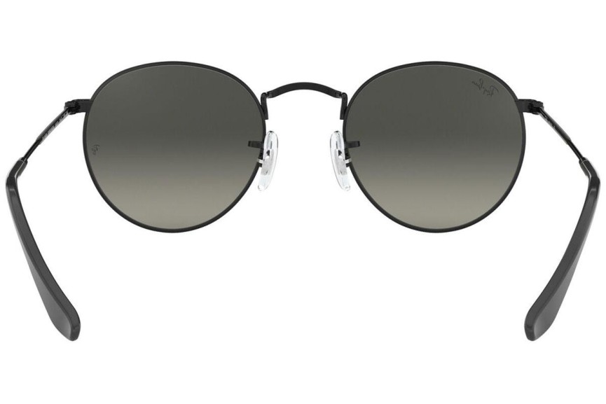 Okulary przeciwsłoneczne Ray-Ban Round Flat Lenses RB3447N 002/71 Okrągłe Czarne