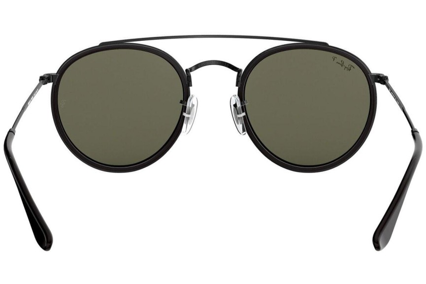 Solbriller Ray-Ban Round Double Bridge RB3647N 002/58 Polarized Rund Sort