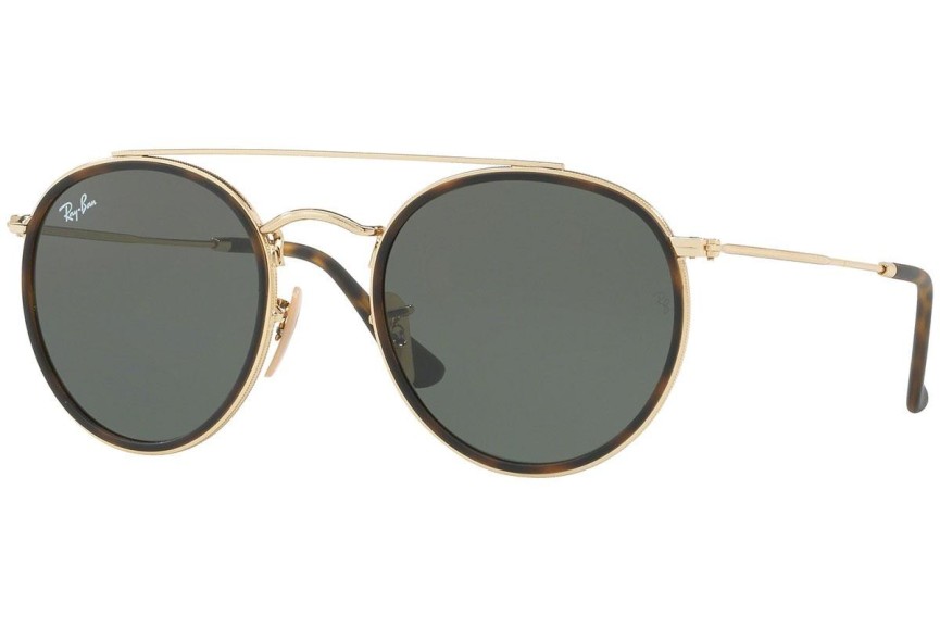 Ochelari de soare Ray-Ban Round Double Bridge RB3647N 001 Rotunzi Havana