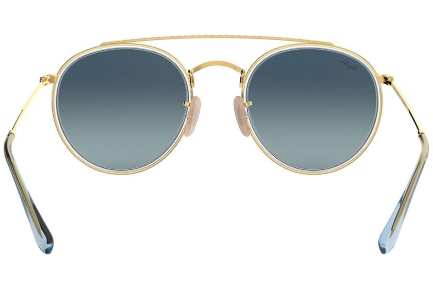 Ochelari de soare Ray-Ban Round Double Bridge RB3647N 91233M Rotunzi Aurii