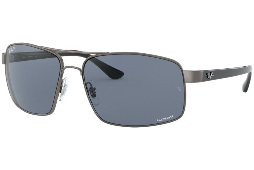 Okulary przeciwsłoneczne Ray-Ban RB3604CH 004/BA Polarized Prostokątne Srebrne