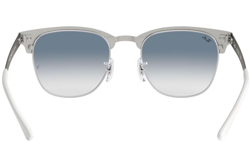 Okulary przeciwsłoneczne Ray-Ban Clubmaster Metal RB3716 90883F Browline Białe