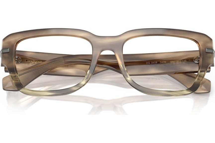 Okulary korekcyjne Dolce & Gabbana DG3408 3439 Kwadratowe Havana