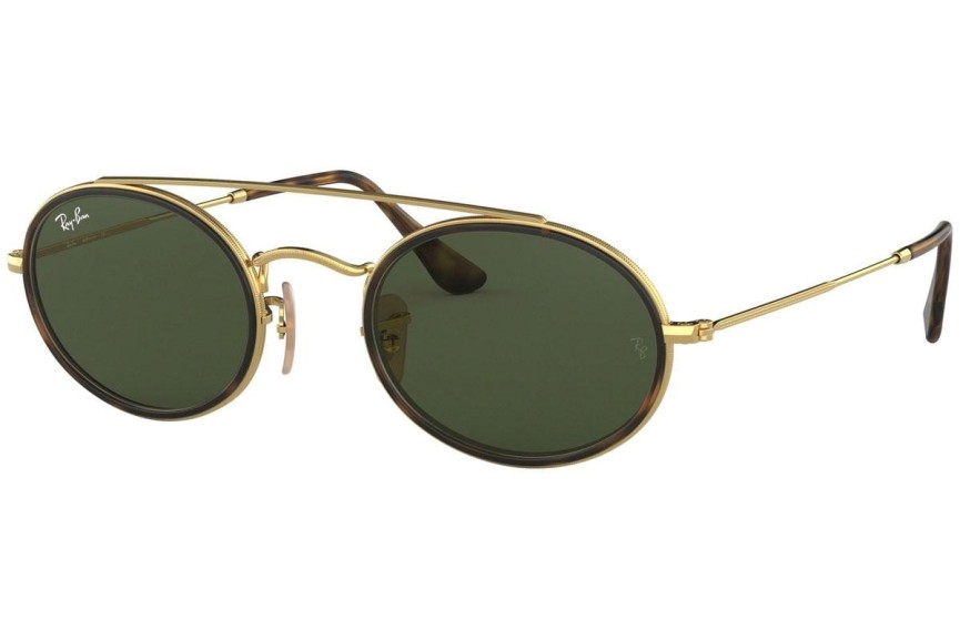 Okulary przeciwsłoneczne Ray-Ban Oval Double Bridge RB3847N 912131 Owalne Złote