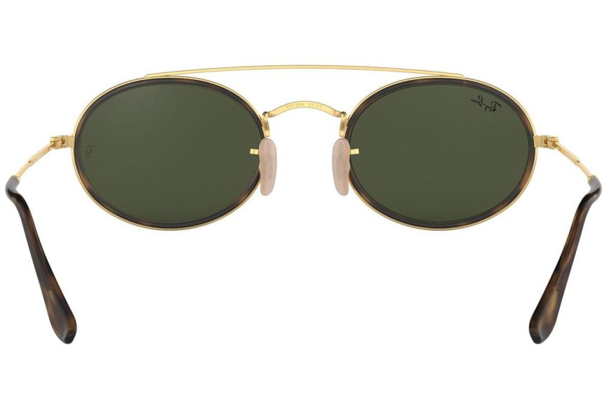 Okulary przeciwsłoneczne Ray-Ban Oval Double Bridge RB3847N 912131 Owalne Złote