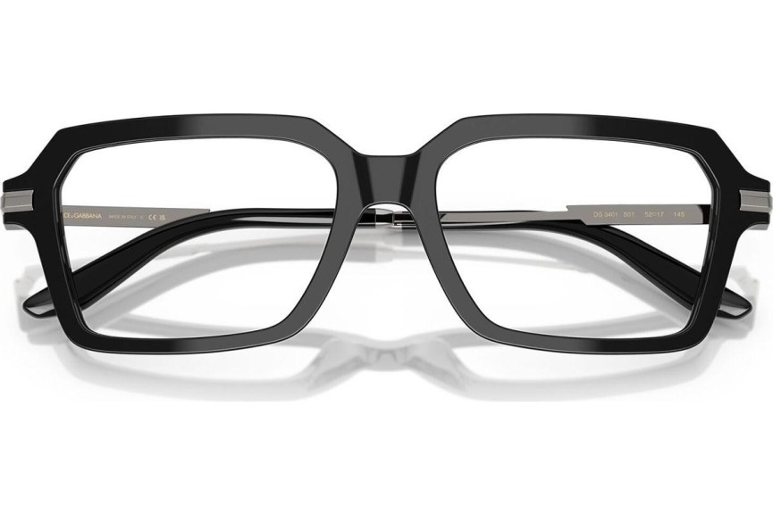 Okulary korekcyjne Dolce & Gabbana DG3401 501 Kwadratowe Czarne