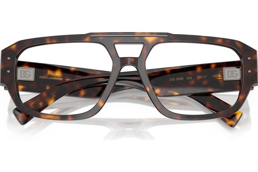 Okulary korekcyjne Dolce & Gabbana DG3406 502 Kwadratowe Havana
