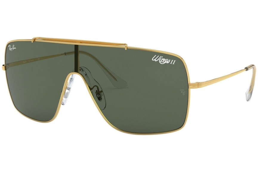 Okulary przeciwsłoneczne Ray-Ban Wings II RB3697 905071 Pojedyncze | Shield Złote