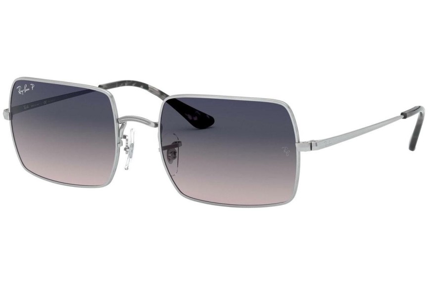 Okulary przeciwsłoneczne Ray-Ban Rectangle RB1969 914978 Polarized Kwadratowe Srebrne