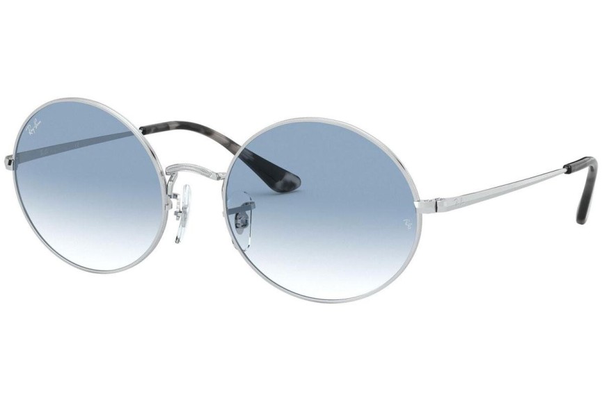 Okulary przeciwsłoneczne Ray-Ban Oval RB1970 91493F Okrągłe Srebrne