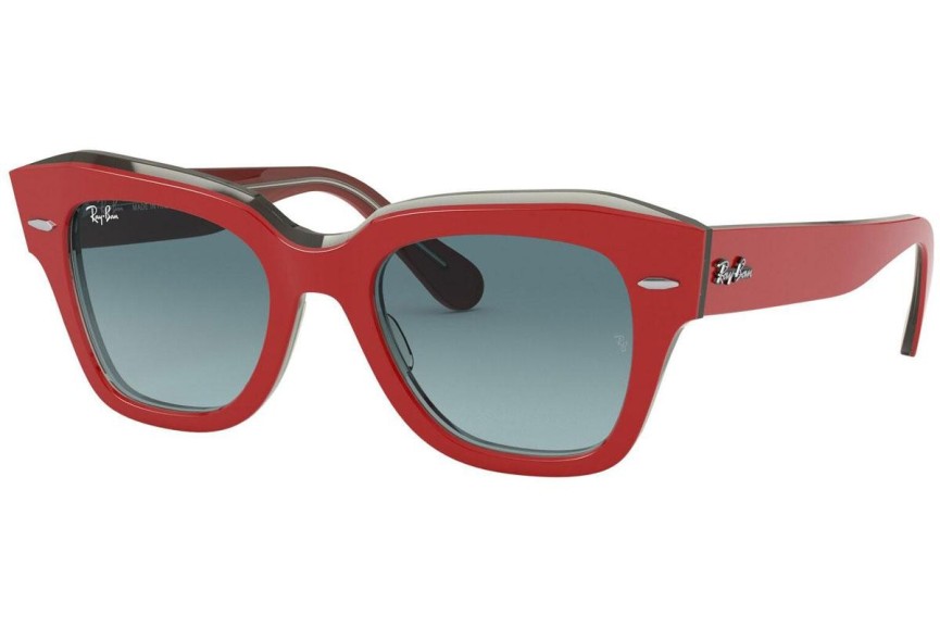 Okulary przeciwsłoneczne Ray-Ban State Street RB2186 12963M Kwadratowe Czerwone