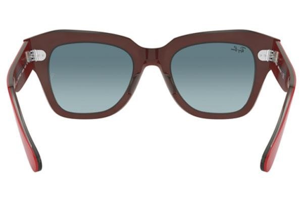 Okulary przeciwsłoneczne Ray-Ban State Street RB2186 12963M Kwadratowe Czerwone