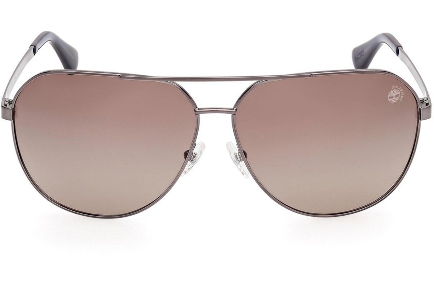 Okulary przeciwsłoneczne Timberland TB00029 06H Polarized Pilotki (Aviator) Srebrne