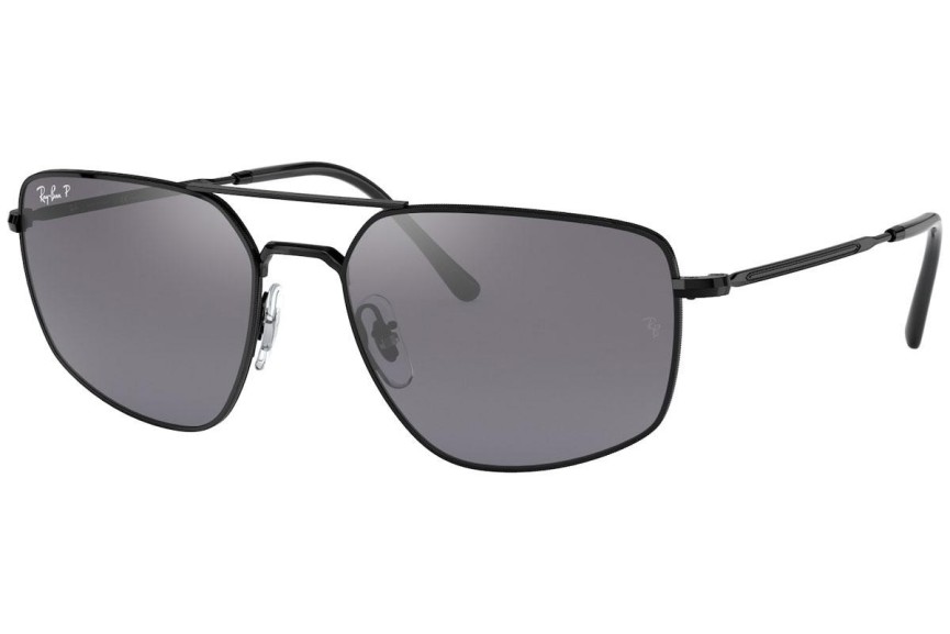 Okulary przeciwsłoneczne Ray-Ban RB3666 002/K3 Polarized Prostokątne Czarne