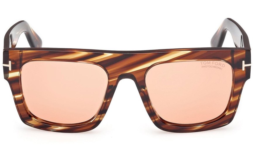 Ochelari de soare Tom Ford Fausto FT0711 53E Flat Top Havana