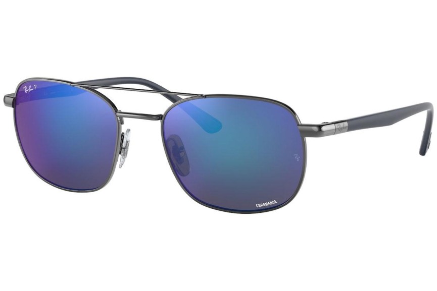 Okulary przeciwsłoneczne Ray-Ban Chromance Collection RB3670CH 004/4L Polarized Kwadratowe Szare