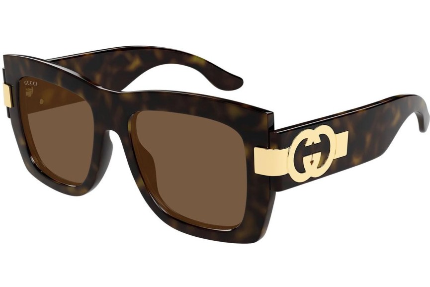 Okulary przeciwsłoneczne Gucci GG1688S 002 Kwadratowe Havana