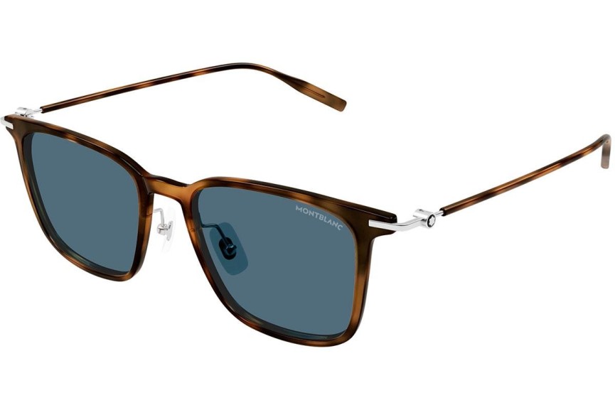 Okulary przeciwsłoneczne Mont Blanc MB0354S 004 Kwadratowe Havana