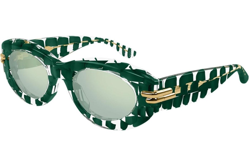 Okulary przeciwsłoneczne Bottega Veneta BV1322S 003 Owalne Zielone