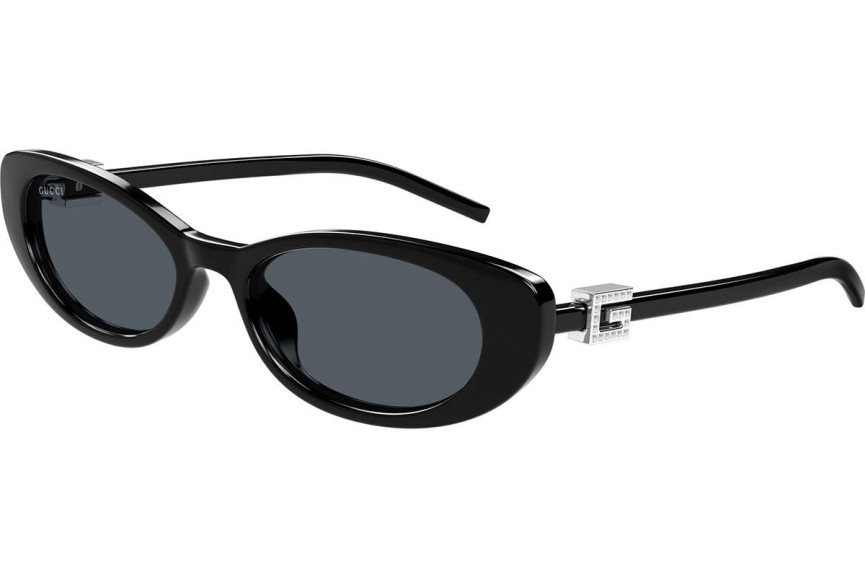 Okulary przeciwsłoneczne Gucci GG1680S 002 Owalne Czarne