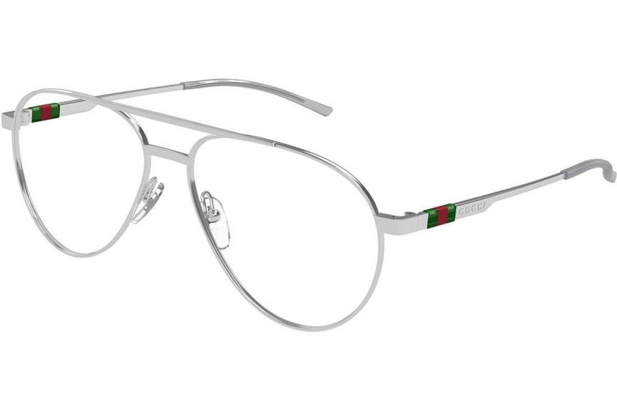 Okulary korekcyjne Gucci GG1679O 001 Pilotki (Aviator) Srebrne