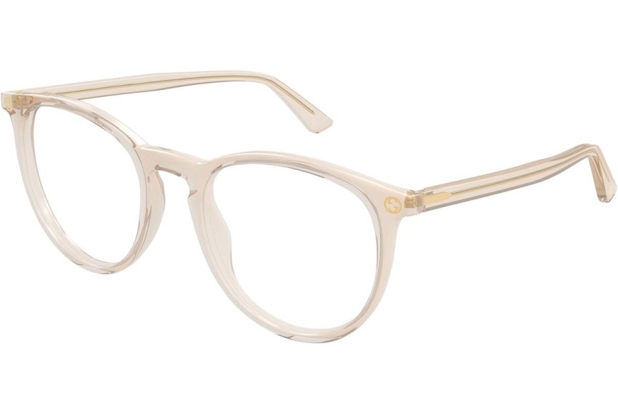 Okulary korekcyjne Gucci GG0027O 009 Okrągłe Żółte