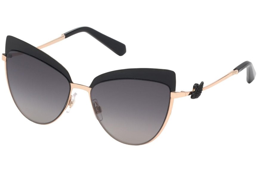 Okulary przeciwsłoneczne Swarovski SK0220 05B Kocie oczy Czarne