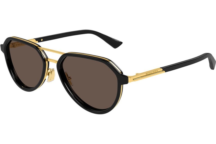 Okulary przeciwsłoneczne Bottega Veneta BV1373S 001 Okrągłe Czarne