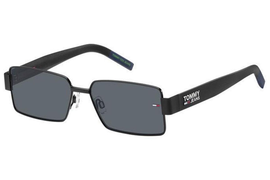 Okulary przeciwsłoneczne Tommy Jeans TJ0005/S 003/IR Prostokątne Czarne