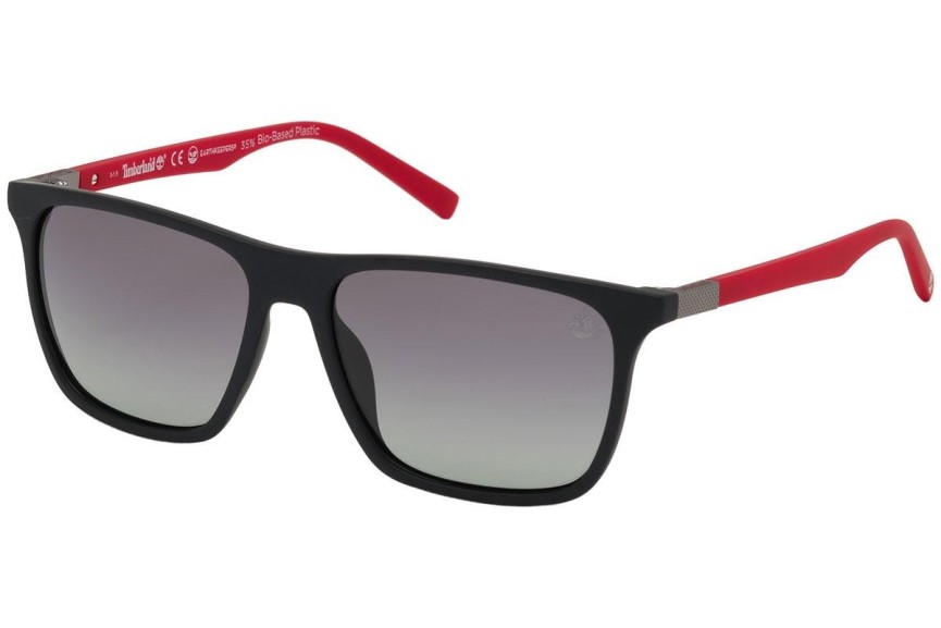 Okulary przeciwsłoneczne Timberland TB9198 02D Polarized Kwadratowe Czarne